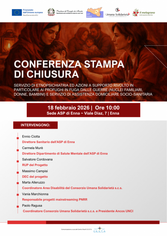 ASP Enna, il 18 febbraio conferenza stampa di chiusura del progetto di Etnopsichiatria per i profughi di guerra