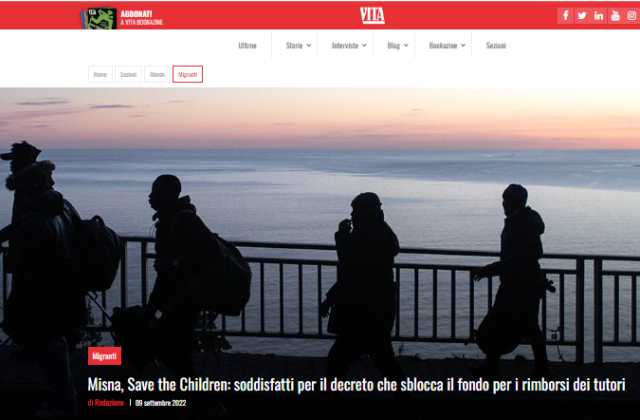 Misna, Save the Children: soddisfatti per il decreto che sblocca il fondo per i rimborsi dei tutori